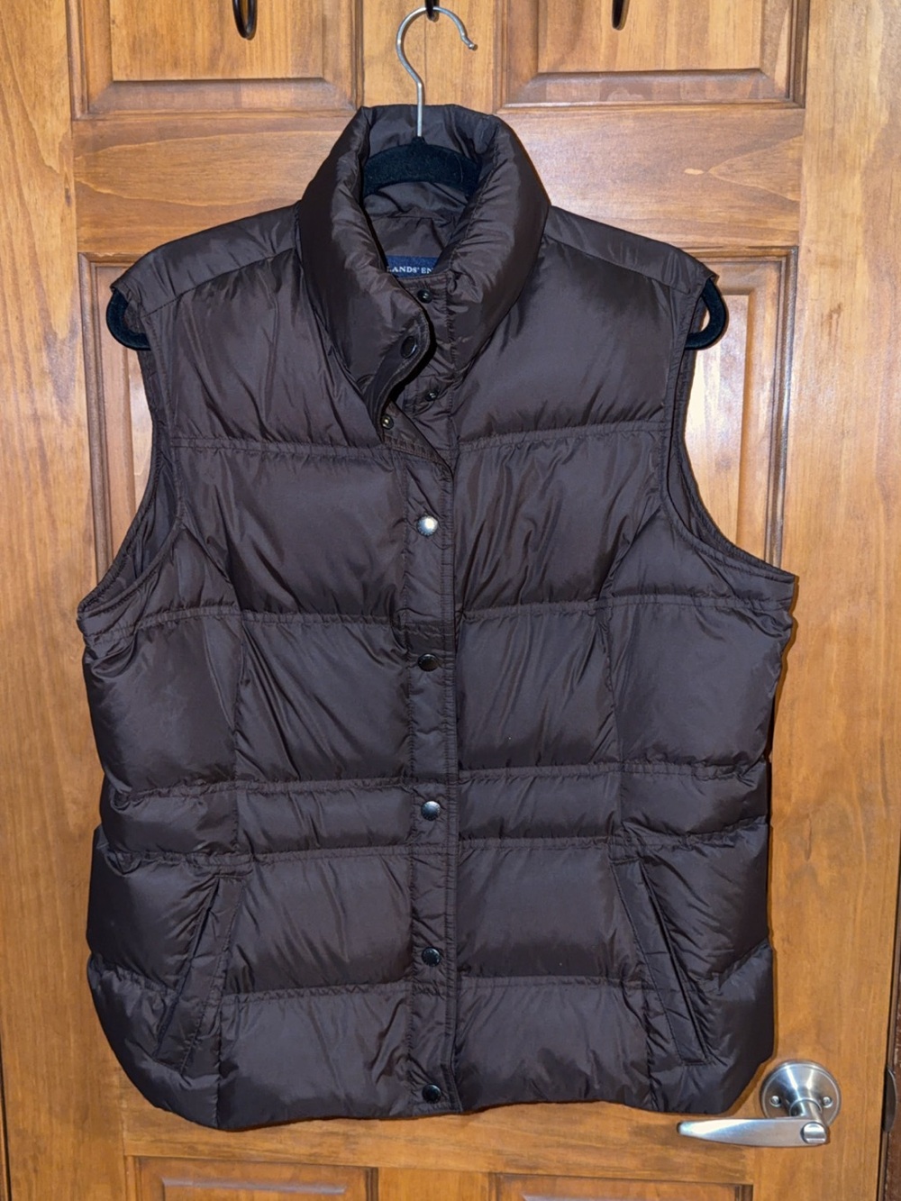 Lands' End Brown Quilted Puffer Vest